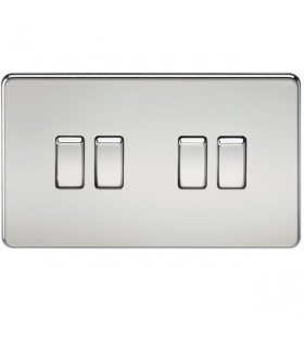 Screwless 10AX 4G 2-Way Switch - Polished Chrome