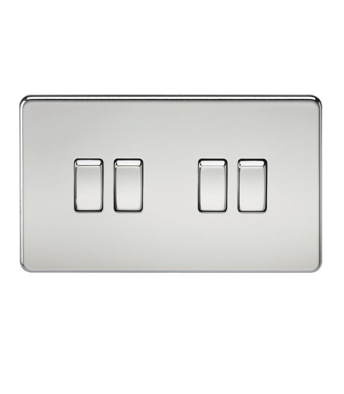 Screwless 10AX 4G 2-Way Switch - Polished Chrome