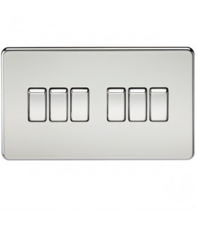 Screwless 10AX 6G 2-Way Switch - Polished Chrome