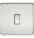 Screwless 20A 1G DP Switch - Polished Chrome