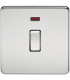 Screwless 20A 1G DP Switch with Neon - Polished Chrome
