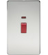 Screwless 45A 2G DP Switch with Neon - Polished Chrome