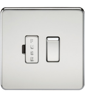 Screwless 13A Switched Fused Spur Unit - Polished Chrome