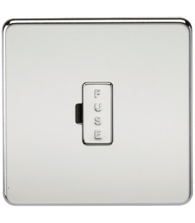 Screwless 13A Fused Spur Unit - Polished Chrome