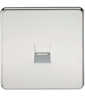 Screwless Telephone Master Socket - Polished Chrome