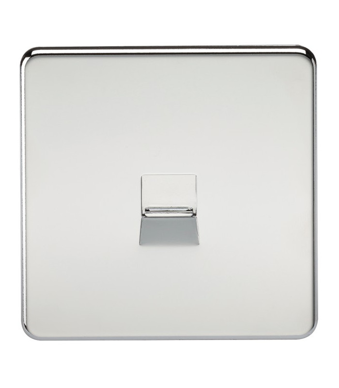 Screwless Telephone Master Socket - Polished Chrome