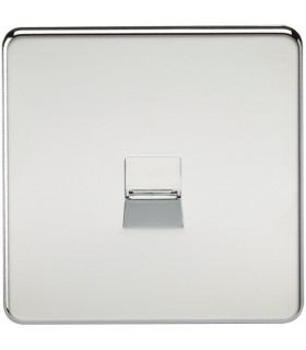 Screwless Telephone Extension Socket - Polished Chrome