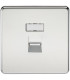Screwless RJ45 network outlet - polished chrome