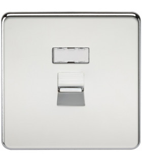 Screwless RJ45 network outlet - polished chrome
