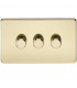 Screwless 3G 2-Way Dimmer 60-400W - Polished Brass