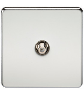 Screwless 1G SAT TV Outlet (Non-Isolated) - Polished Chrome