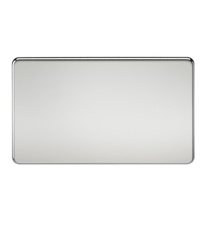 Screwless 2G Blanking Plate - Polished Chrome