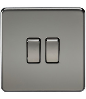 Screwless 10AX 2G 2-Way Switch - Black Nickel
