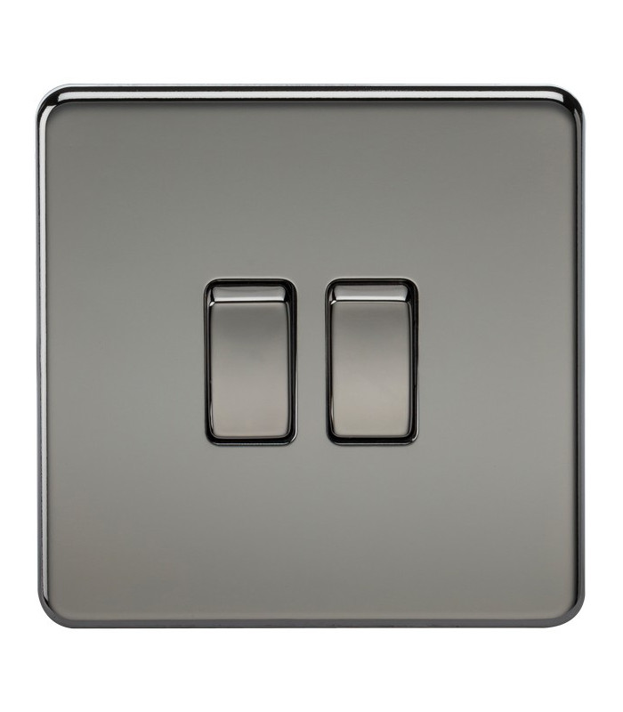 Screwless 10AX 2G 2-Way Switch - Black Nickel