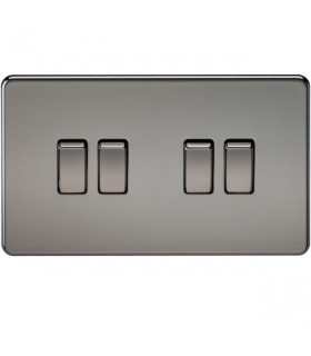 Screwless 10AX 4G 2-Way Switch - Black Nickel