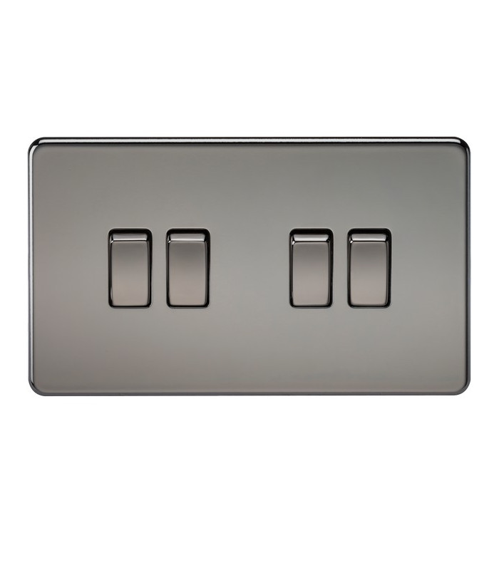 Screwless 10AX 4G 2-Way Switch - Black Nickel