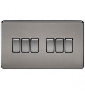 Screwless 10AX 6G 2-way Switch - Black Nickel