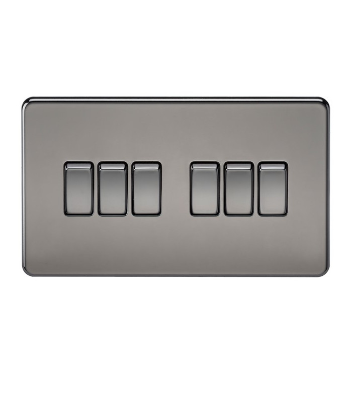 Screwless 10AX 6G 2-way Switch - Black Nickel