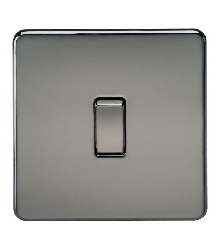 Screwless 10AX 1G Intermediate Switch - Black Nickel