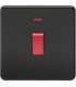 Screwless 45A 1G DP Switch with Neon - Matt Black