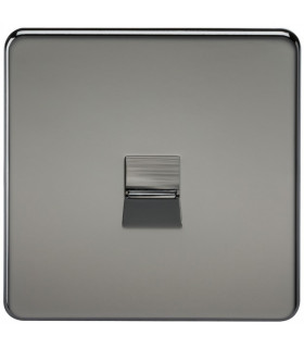 Screwless Telephone Master Socket - Black Nickel