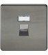 Screwless RJ45 network outlet - black nickel