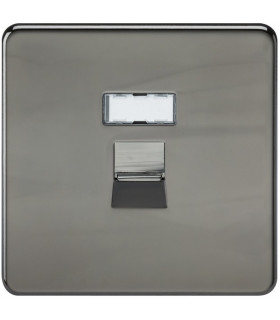 Screwless RJ45 network outlet - black nickel