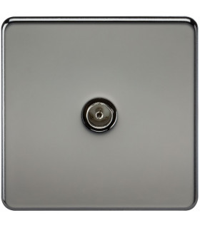 Screwless 1G TV Outlet (Non-Isolated) - Black Nickel