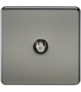 Screwless 1G SAT TV Outlet (Non-Isolated) - Black Nickel