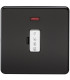 Screwless 13A Fused Spur Unit W/Neon - Matt Black with Chrome Fuse Cap