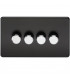 Screwless 4G 2-Way Dimmer 60-400W - Matt Black with Chrome Knobs