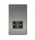 Screwless 115V/230V Dual Voltage Shaver Socket - Black Nickel