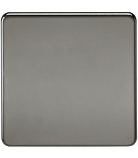 Screwless 1G Blanking Plate - Black Nickel
