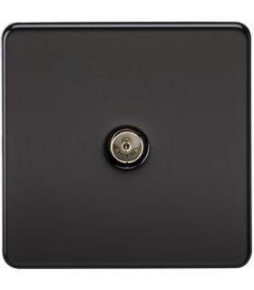 Screwless 1G TV Outlet (Non-Isolated) - Matt Black