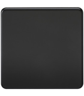 Screwless 1G Blanking Plate - Matt Black