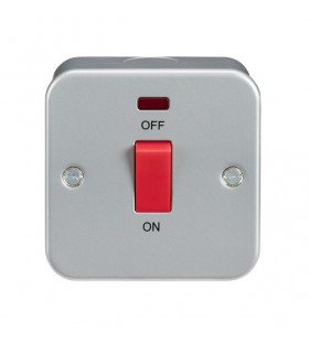 Metal Clad 45A DP Switch with Neon - Single Size