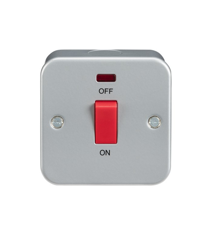 Metal Clad 45A DP Switch with Neon - Single Size