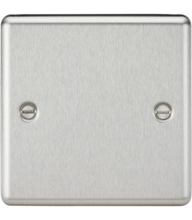 1G Blanking Plate - Rounded Edge Brushed Chrome