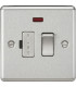 13A Switched Fused Spur Unit with Neon - Rounded Edge Brushed Chrome