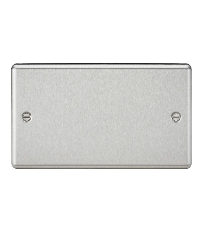 2G Blanking Plate - Rounded Edge Brushed Chrome