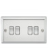 10AX 4G 2 Way Plate Switch - Bevelled Edge Polished Chrome