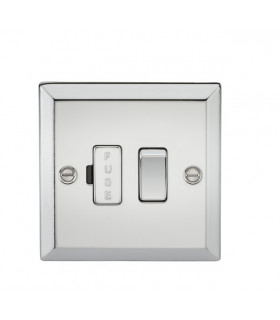 13A Switched Fused Spur Unit - Bevelled Edge Polished Chrome