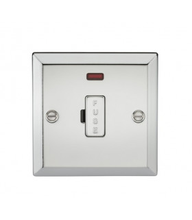 13A Fused Spur Unit with Neon - Bevelled Edge Polished Chrome