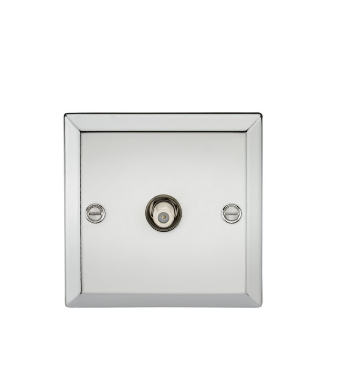 SAT TV Outlet - Bevelled Edge Polished Chrome