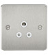 Flat Plate 5A unswitched socket - brushed chrome with white insert