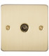 Flat Plate 1G TV Outlet (non-isolated) - Brushed Brass