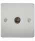 Flat Plate 1G TV Outlet (non-isolated) - Brushed Chrome