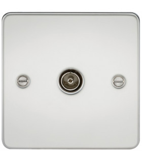 Flat Plate 1G TV Outlet (non-isolated) - Polished Chrome