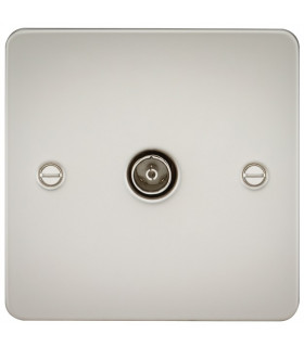 Flat Plate 1G TV Outlet (non-isolated) - Pearl