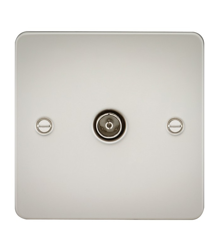 Flat Plate 1G TV Outlet (non-isolated) - Pearl